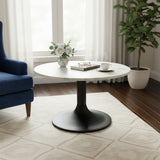 Round Marble Top Table with Metal Base