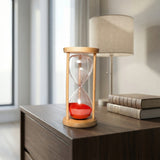 Big Wooden Hourglass with Red Sand