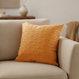 Orange Diamond-Textured Soft Cushion Cover
