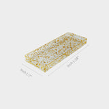 Big Gold-Flake Acrylic Rectangular Tray—Stylish Organizer for Vanity