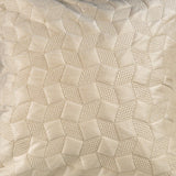 White Quilted 3D Geometric Cushion Cover