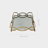 Premium Gold Metal Mirrored Organizer Tray