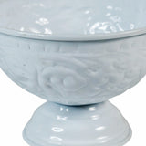 White Metal Decorative Pedestal Bowl