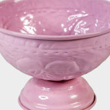 Pink Metal Decorative Pedestal Bowl