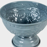 Grey Metal Decorative Pedestal Bowl
