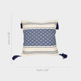 Blue Diamond Tassel Cushion Cover