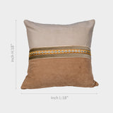 Two-Tone Cushion Cover in Light Beige and Camel Brown