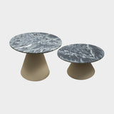 Marble Top Nesting Side Tables with Metal Base