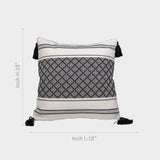Black Diamond Tassel Cushion Cover