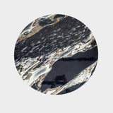 Round Marble Coffee Table with Gold Metal Base