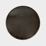Round Wooden & Glass Top Coffee Table with MS Base
