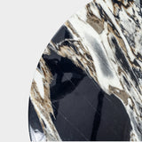 Round Marble Coffee Table with Gold Metal Base