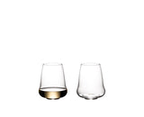 RIEDEL Stemless Wings – Riesling/Sauvignon/Champagne Glasses | 440ml | Crystal | Clear | Set of 2
