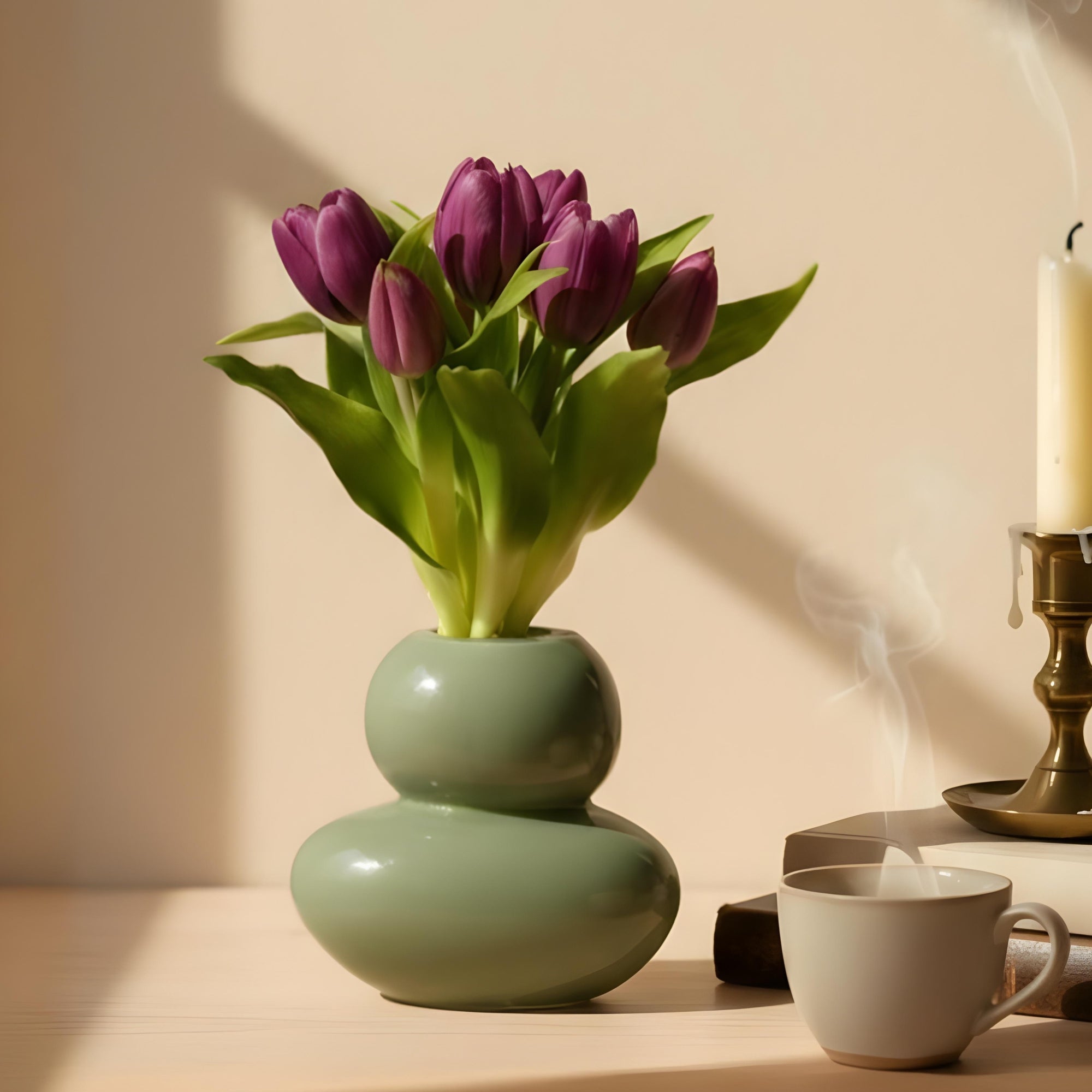 Artificial Purple Tulip Flowers Bunch