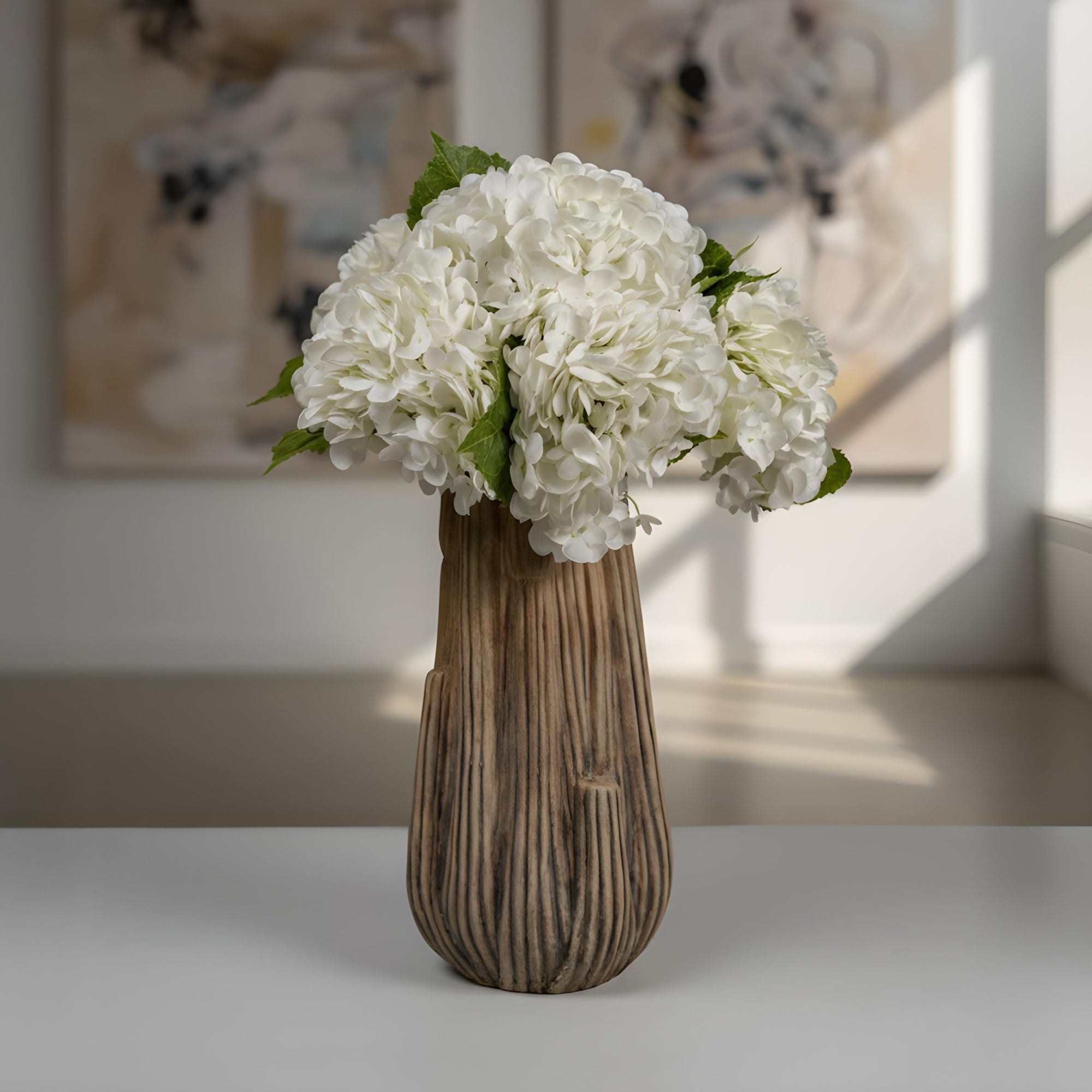 Artificial White Hydrangeas Flowers