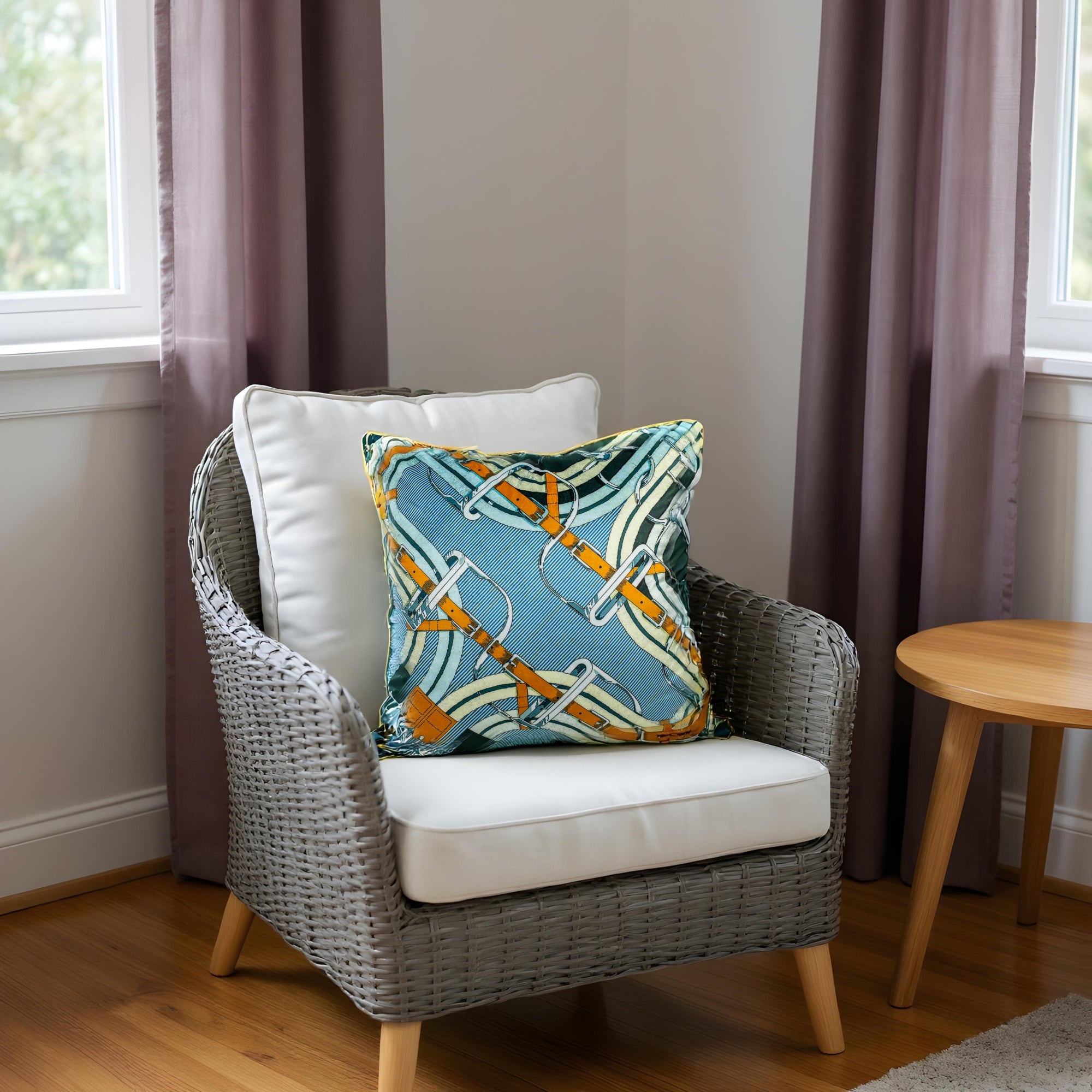 Belt & Chain Design Cushion Cover