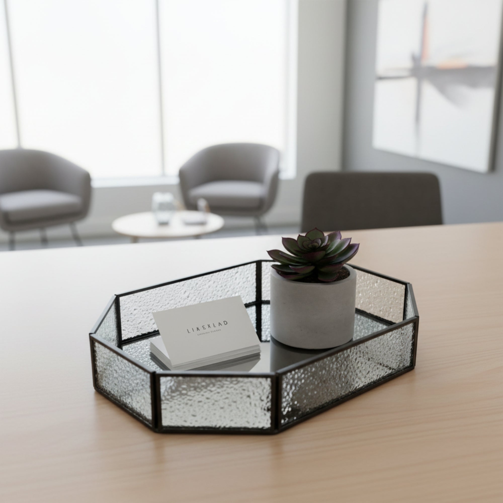 BigTextured Glass Décor Tray
