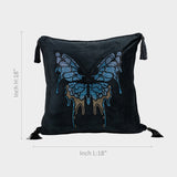 Black Butterfly Design Cushion Cover with