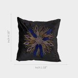Black Cushion Cover with Elegant Embellished Design.