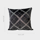 Black Cushion Cover with Silver Diamond Design.