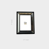 Black Wooden Photo Frame with Mirror-Finish Border..