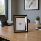 Black Wooden Photo Frame with Mirror-Finish Border
