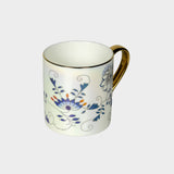 Blue Floral Porcelain Mug.