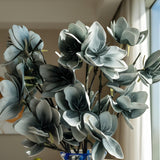 Blue Magnolia Faux Flowers for Home Decor.