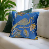 Blue Peacock Cushion Cover