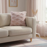 Blush Pink Textured Weave Cushion Cover