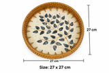 Blue Petal Mother of Pearl Round Tray