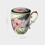 Classic Floral Porcelain Mug with Lid.
