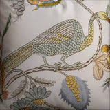 Cream Peacock Design Cushion Cover