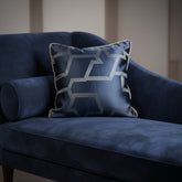 Deep Blue Geometric Decorative Cushion Cover