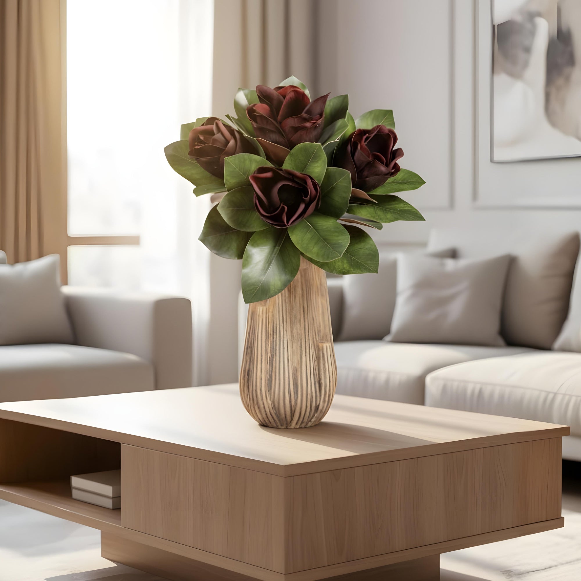 Deep Purple Artificial Magnolia Stem