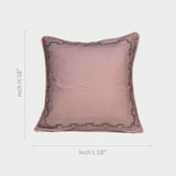Dusty Pink Cushion Cover with Embroidered Border.