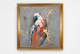 Golden Parrot Abstract Canvas Wall Art