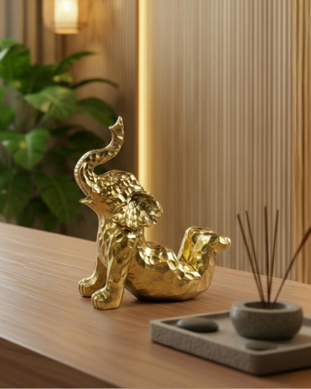 Golden Elephant Stretch Pose Artifact