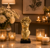 Golden Floral Lioness Sculpture