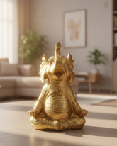Golden Meditating Elephant Artifact