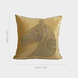 Golden horse cushion cover