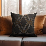 Gray Cushion Cover with Diamond Studded Pattern