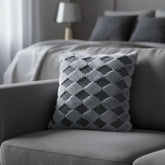 Gray Diamond Pattern Cushion Cover