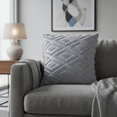 Gray Textured Diamond Cushion Cover.