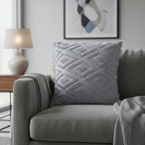 Gray Textured Diamond Cushion Cover.