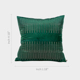 Green Cushion Cover with Corner Embroidery