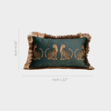 Green Leopard Design Cushion Cover.