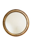 Round Wooden Frame Glass Mirror