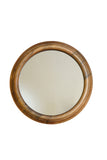 Round Wooden Frame Glass Mirror