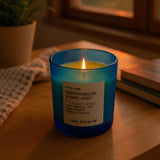 Luxury Aroma Candle in Blue Frosted Jar